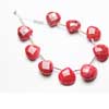 Natural Top Blood Red Ruby Faceted Heart Shape Briolette Beads Quantity is 6 Beads and Size from 9mm to 10mm approx.
